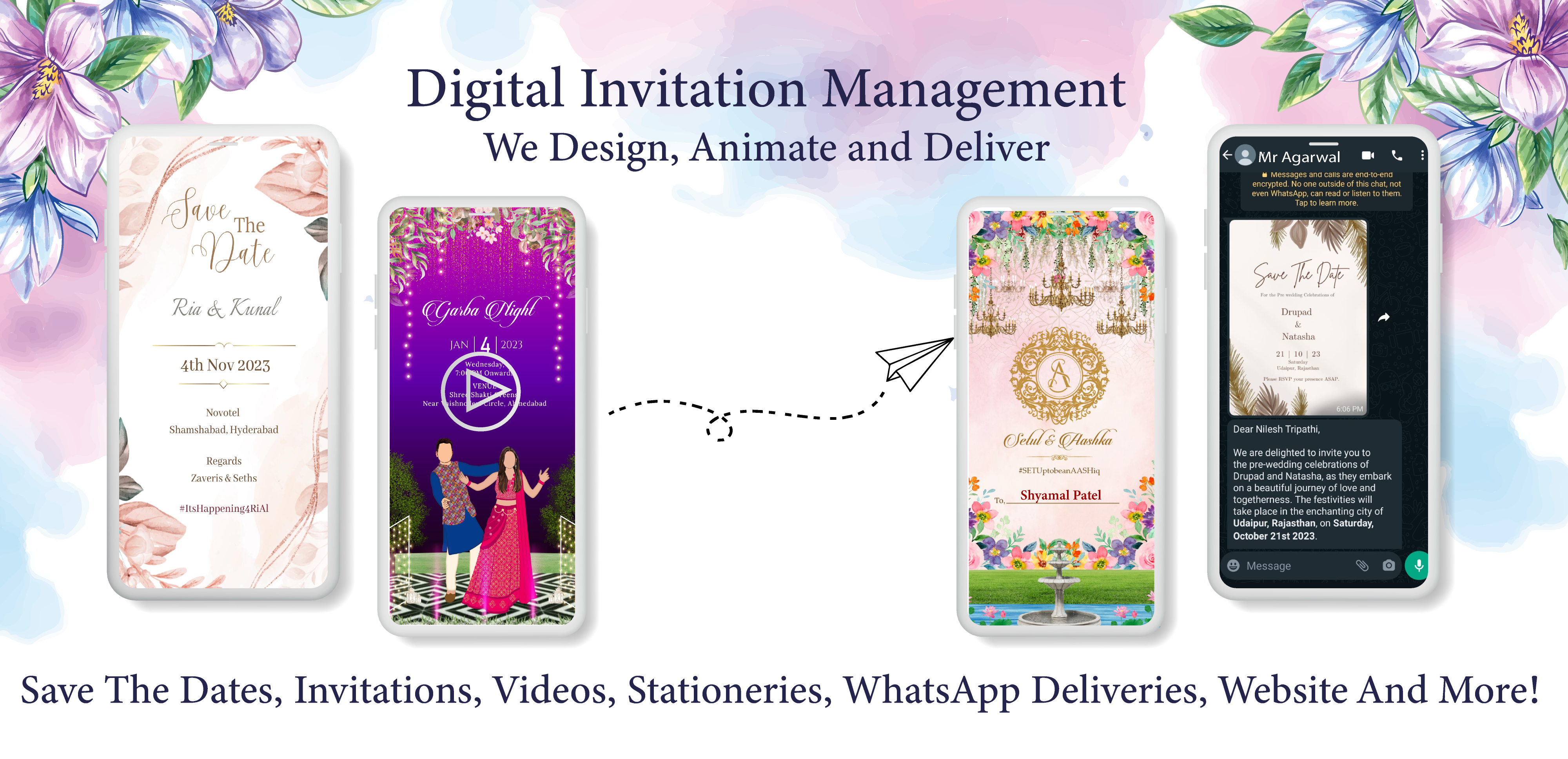 Collection of beautifully designed digital invitations for weddings and events by WeTales