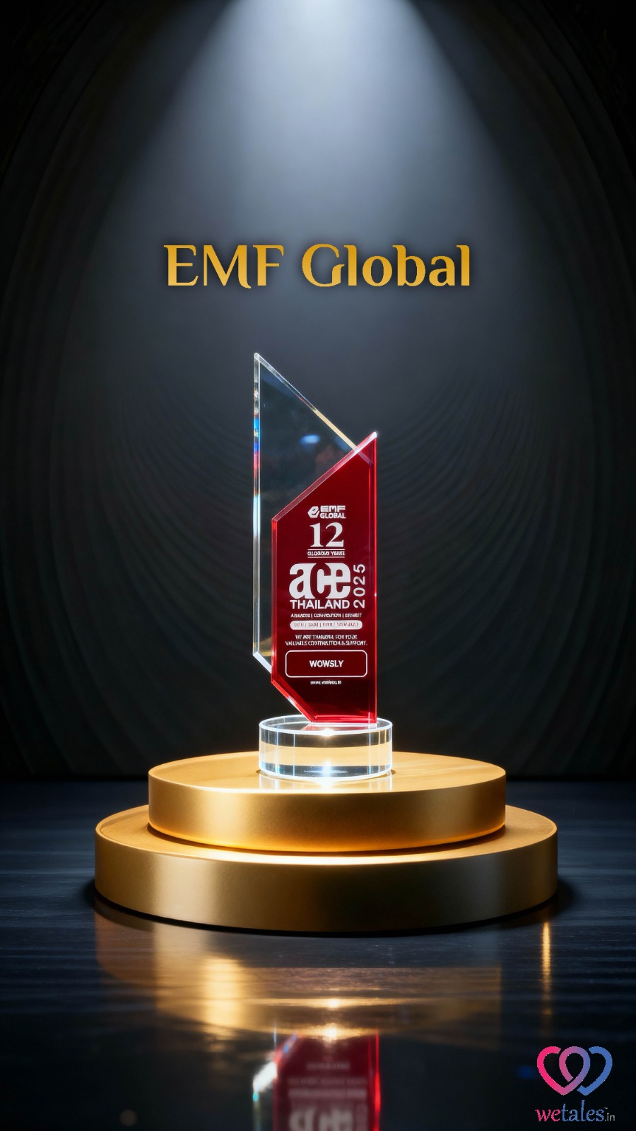 Certificate of excellence for customer service in event stationery