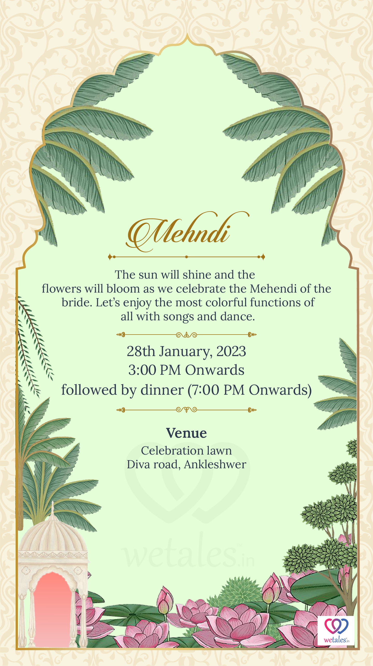 Buy Mehndi Invite Template, Mehndi Invitation Card, Mehendi Invitation,  Mehendi Invites, Mehndi Night Invite, Henna Invitations, Henna Invite  Online in India - Etsy